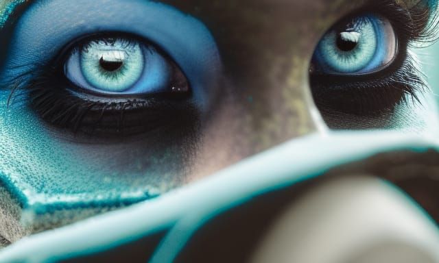 Frozen Figure in Harsh Winter Landscape, Detailed Digital Ar...