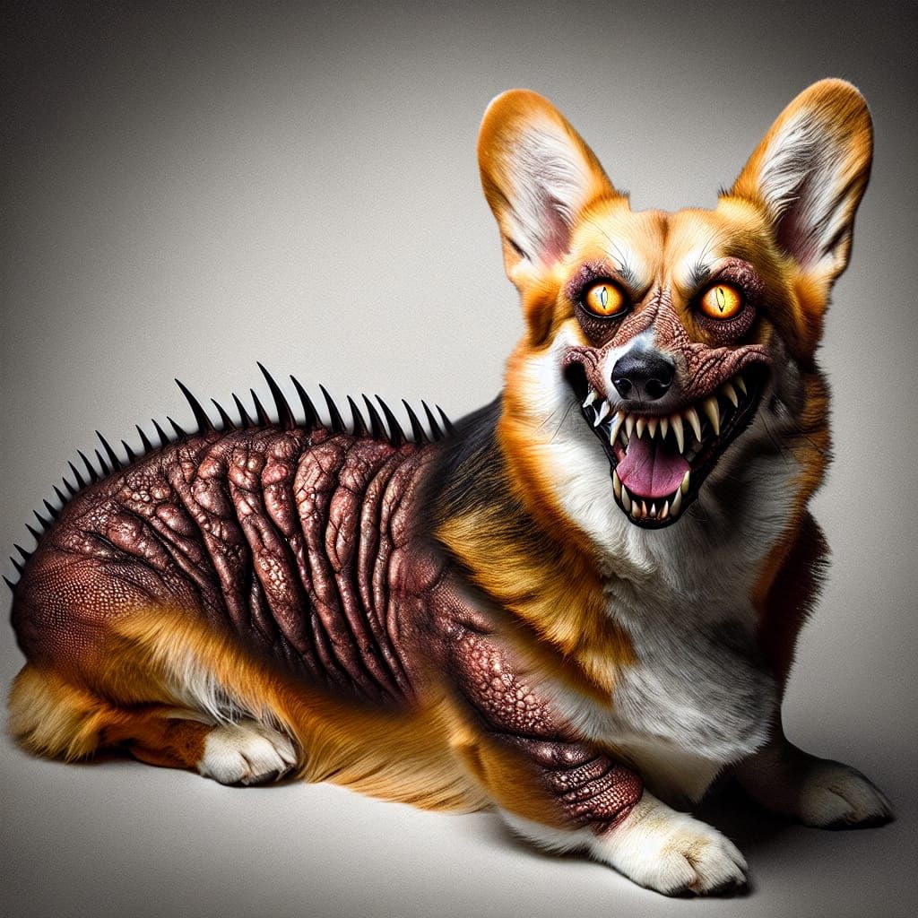 Corgi Chupacabra Fusion: Mythical Canine Cryptid