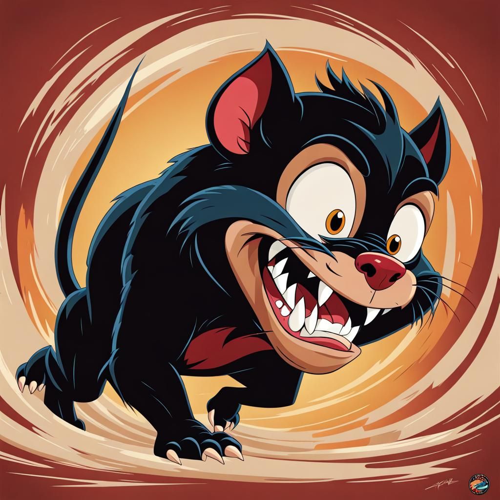 Tasmanian Devil Whirlwind in Hanna-Barbera Style