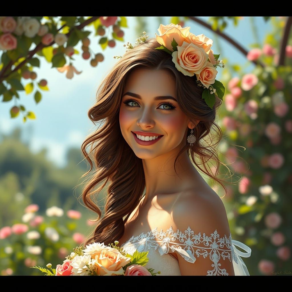 Gorgeous Bride in a Vibrant Impressionist Garden