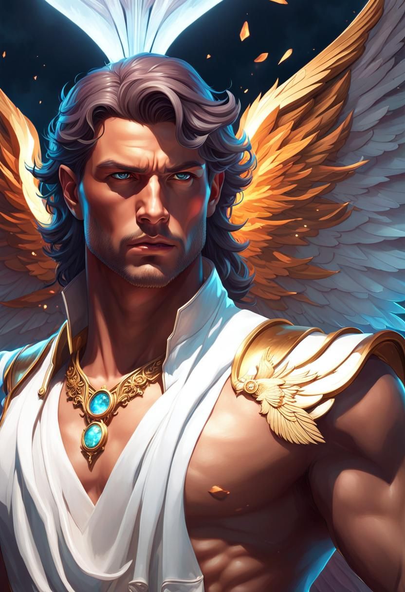 Fallen Angel Portrait in Detailed Fantasy Art Style