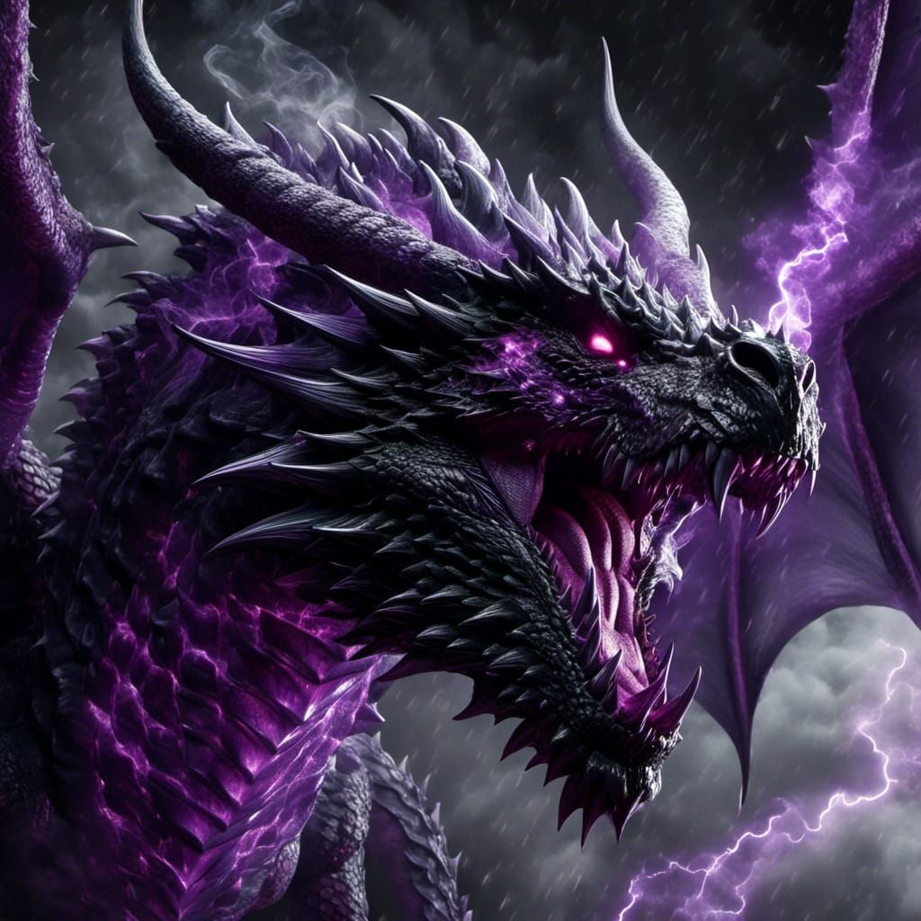 Frosty Demon Dragon Portrait in Dramatic Lighting