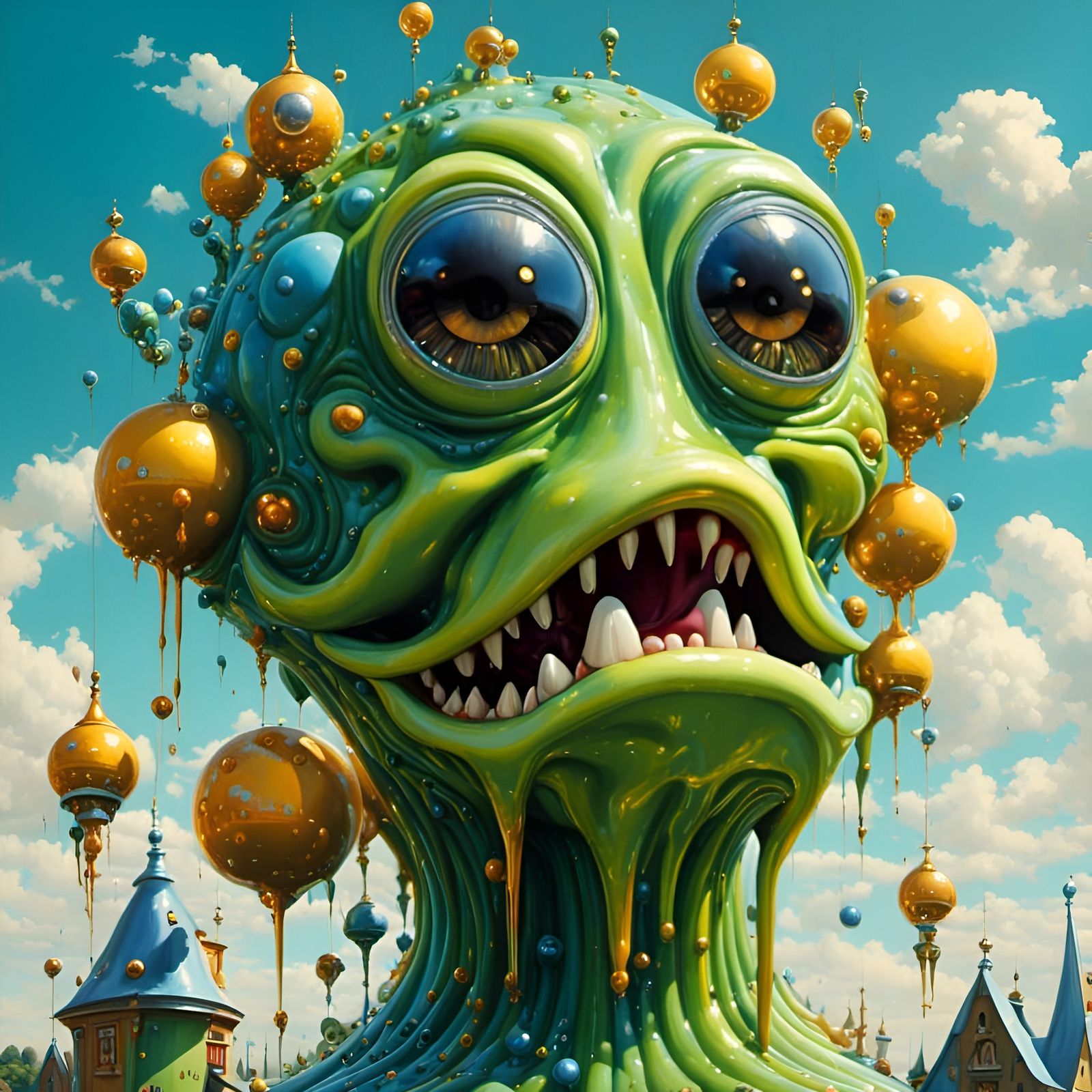 Cosmic Slime Beast Portrait in Pop Surrealism