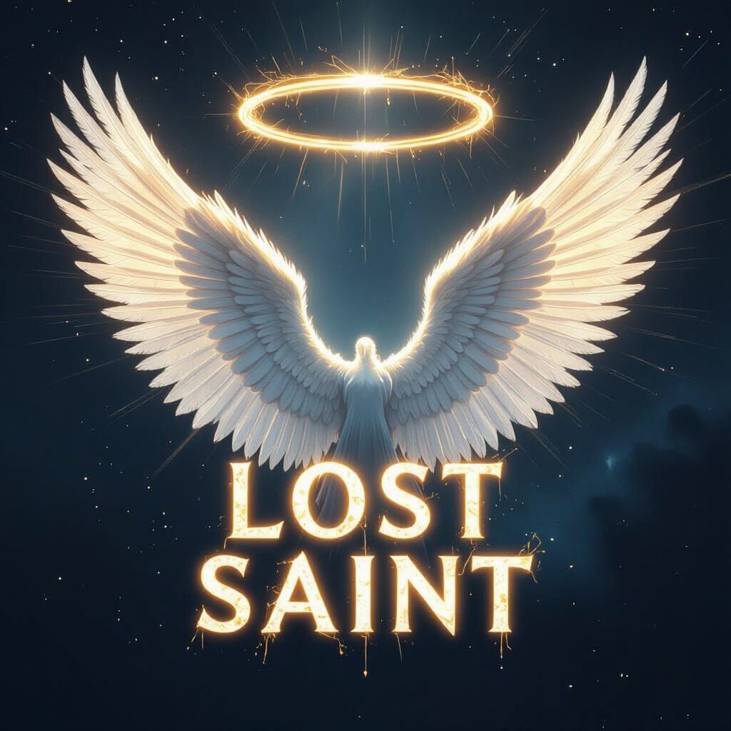 Ethereal Angel Wings Against Cosmic Sky