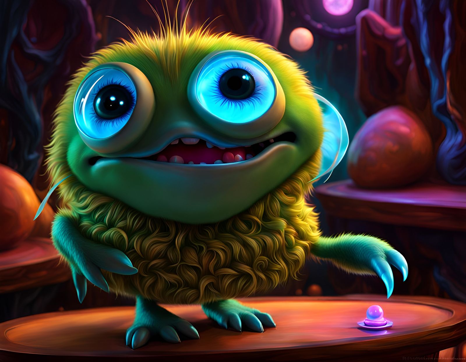 Bioluminescent Creatures in a Fantasy CGI Art