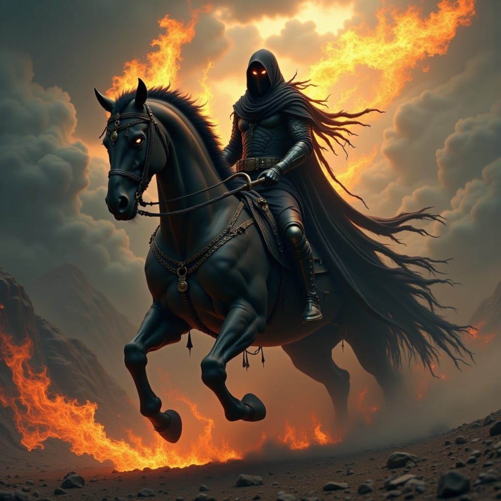 Ghost Rider Nazgul Hybrid on Fiery Chopper