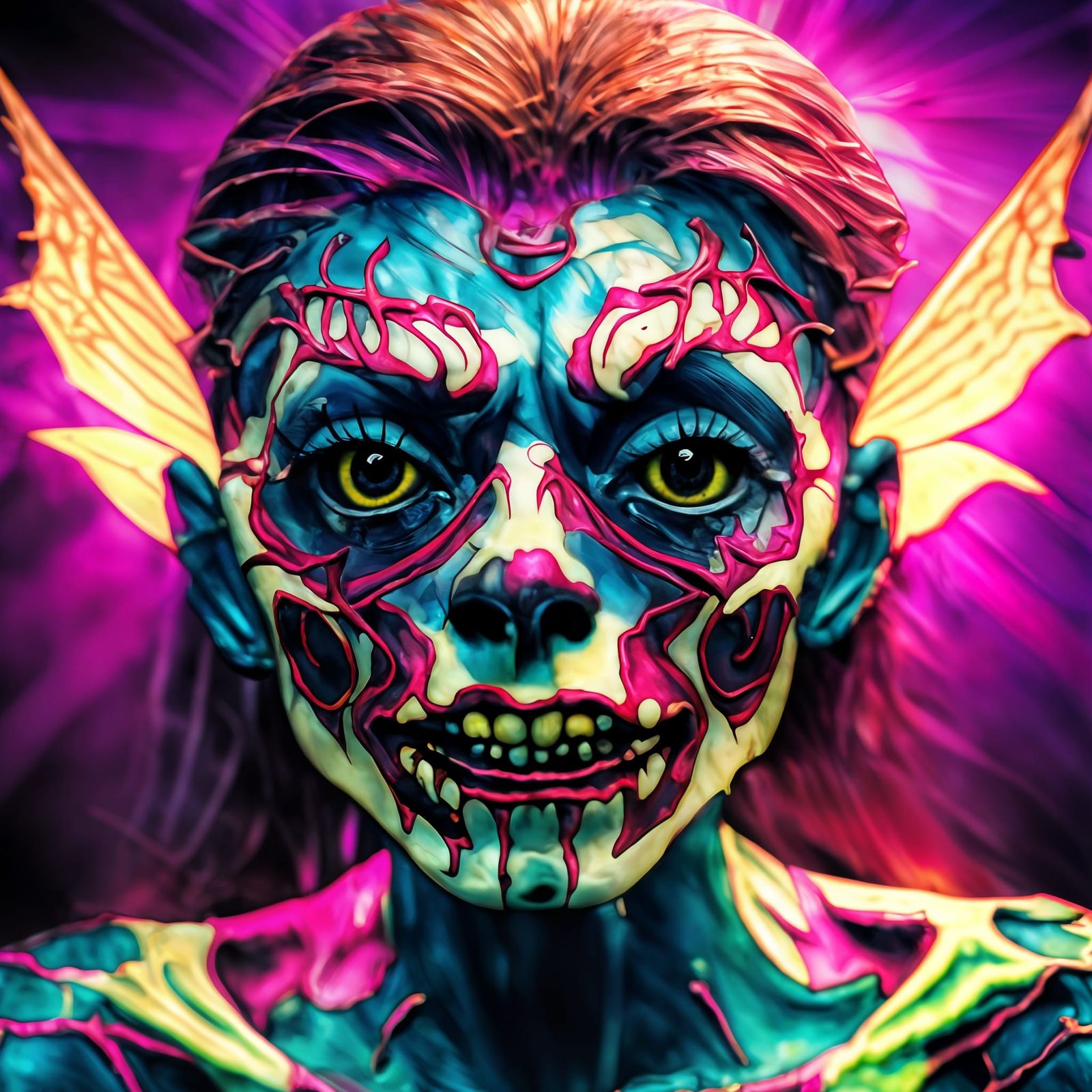Psychedelic Zombie Fairy in Volumetric Lighting