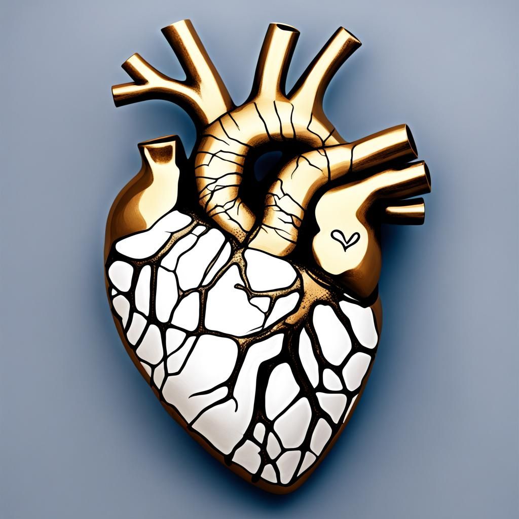 Kintsugi Anatomical Heart: Beauty in Repair