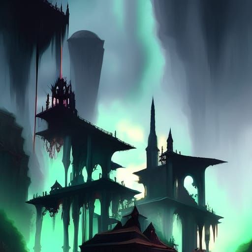 Traumacore Digital Painting in Dark Academia Style