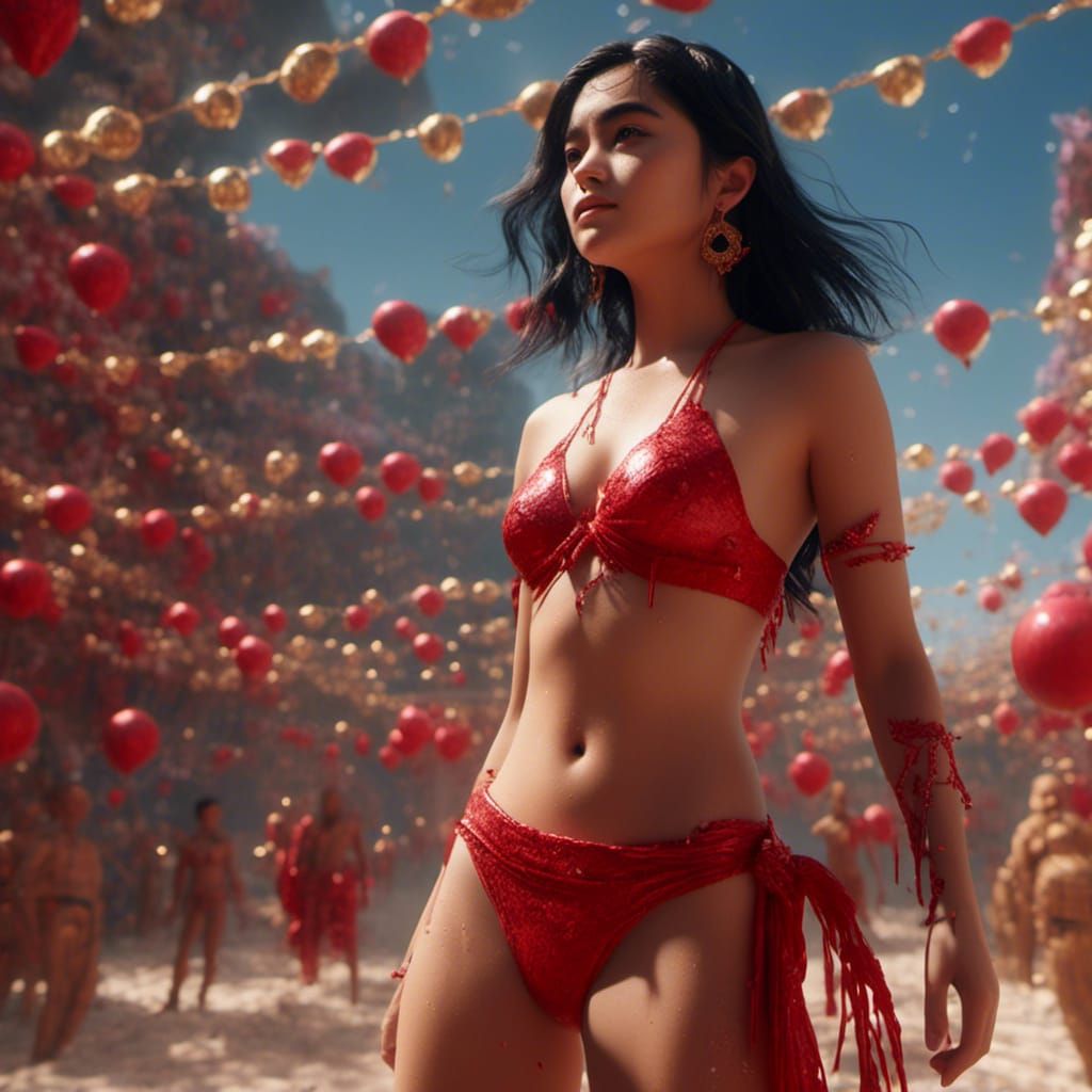 Rashmika Mandanna in Red Bikini: Digital Art