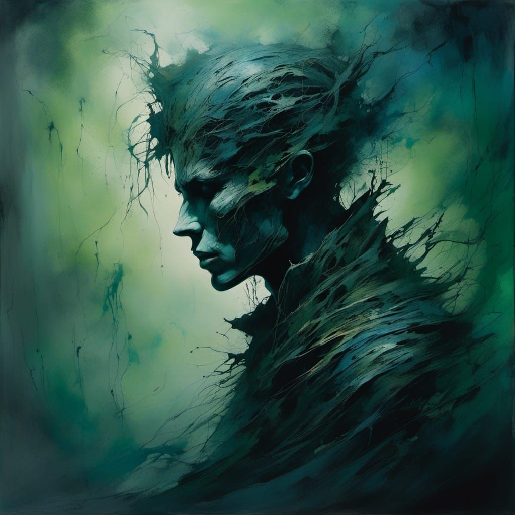 Eerie Dark Fantasy Portrait in Cinematic Lighting