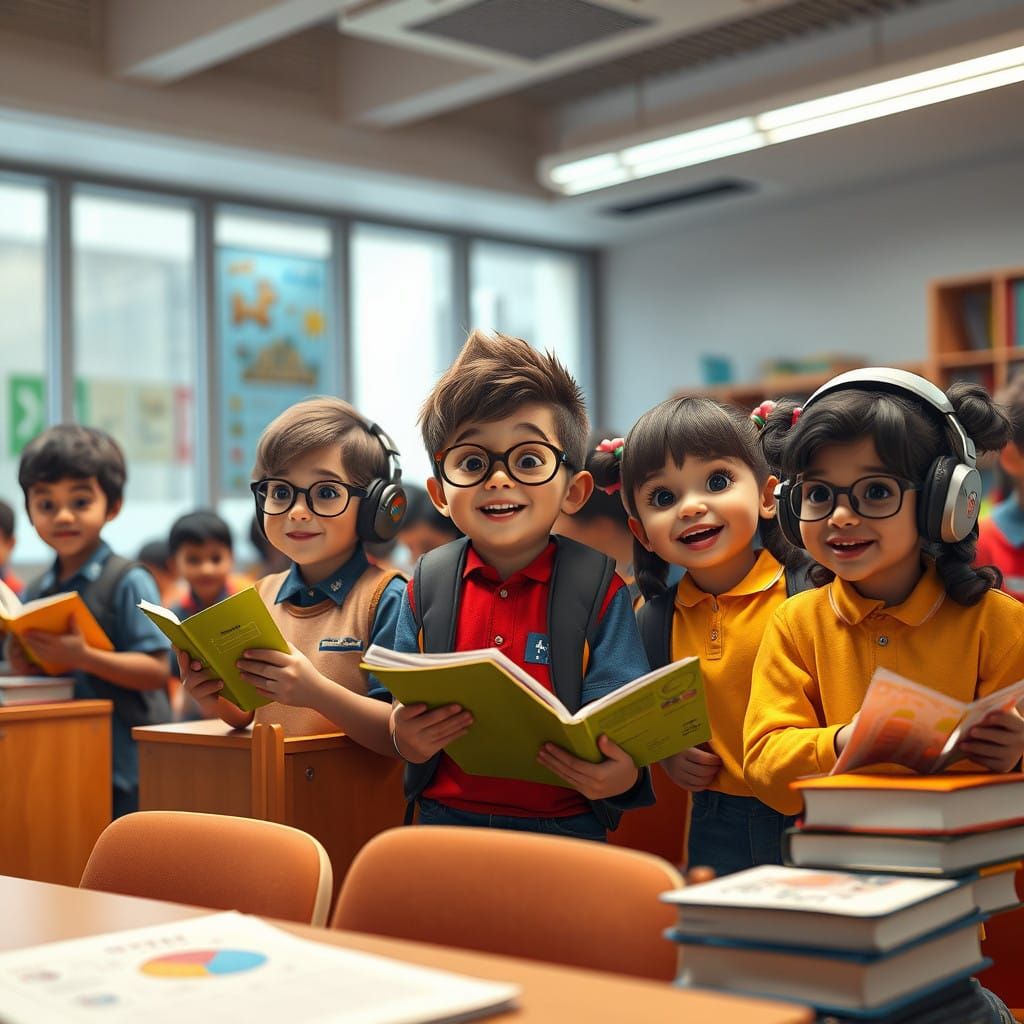 Vibrant Future Classroom Scene