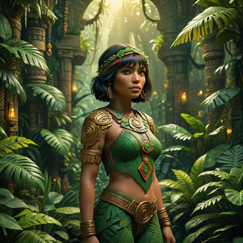 Adult Dora the Explorer in Aztec Jungle