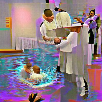 Solemn Church Baptism Ceremony in Sunlight