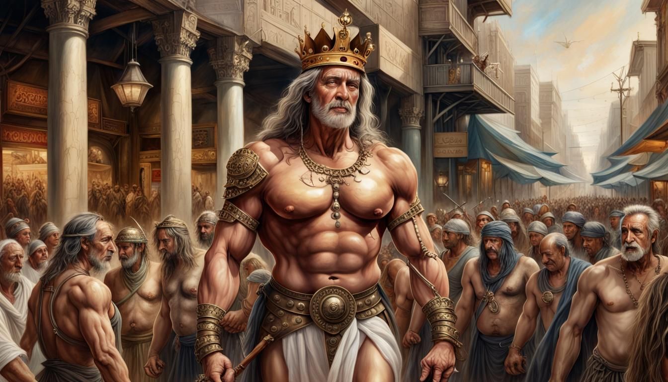 King Solomon in Israel Market, Luis Royo Style