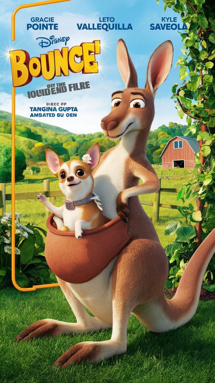 Animated Movie Poster: Kangaroo and Chihuahua Adventure