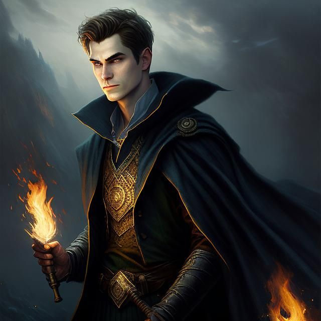 Young Mage Portrait in Ethereal Fantasy Mist