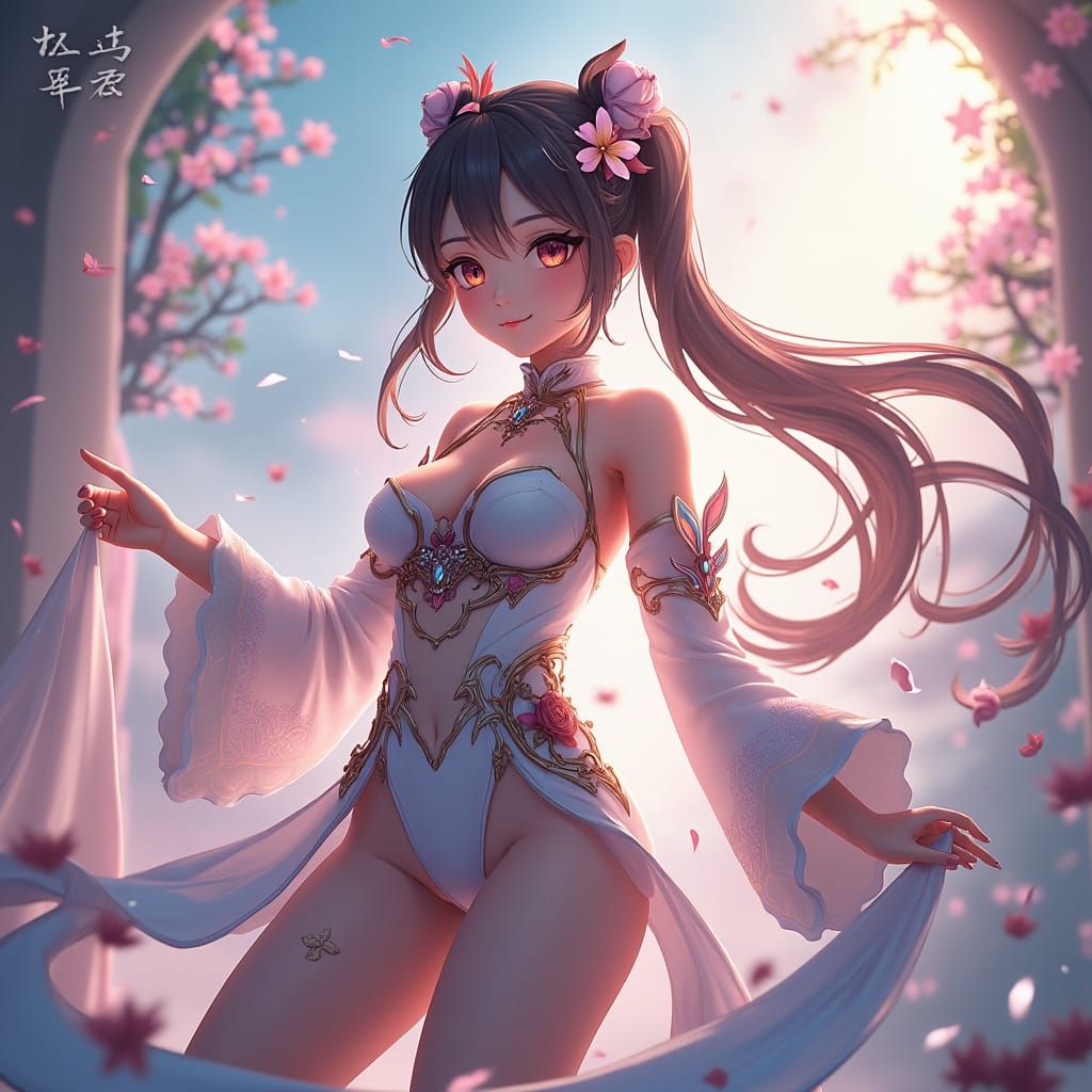 Anime Heroine in Dreamlike Fantasy Art