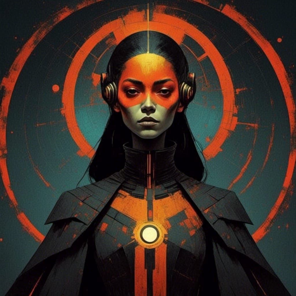 Interstellar Warrior Princess in Galactic Art