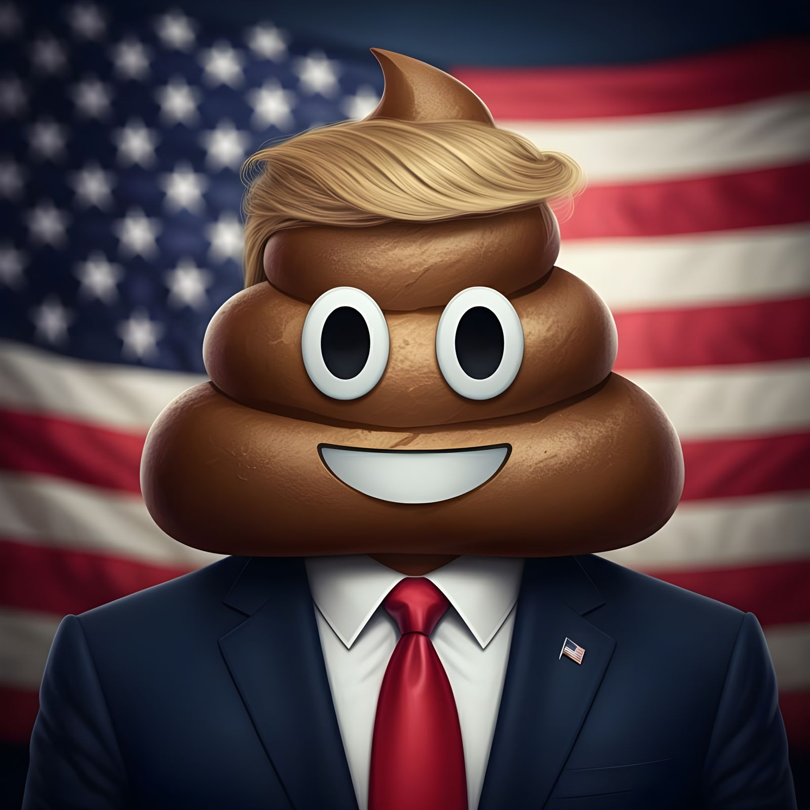 President Poop Emoji in Elegant Portrait