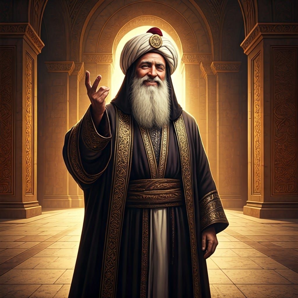 Jewish High Priest on Temple Mount in Majestic Attire