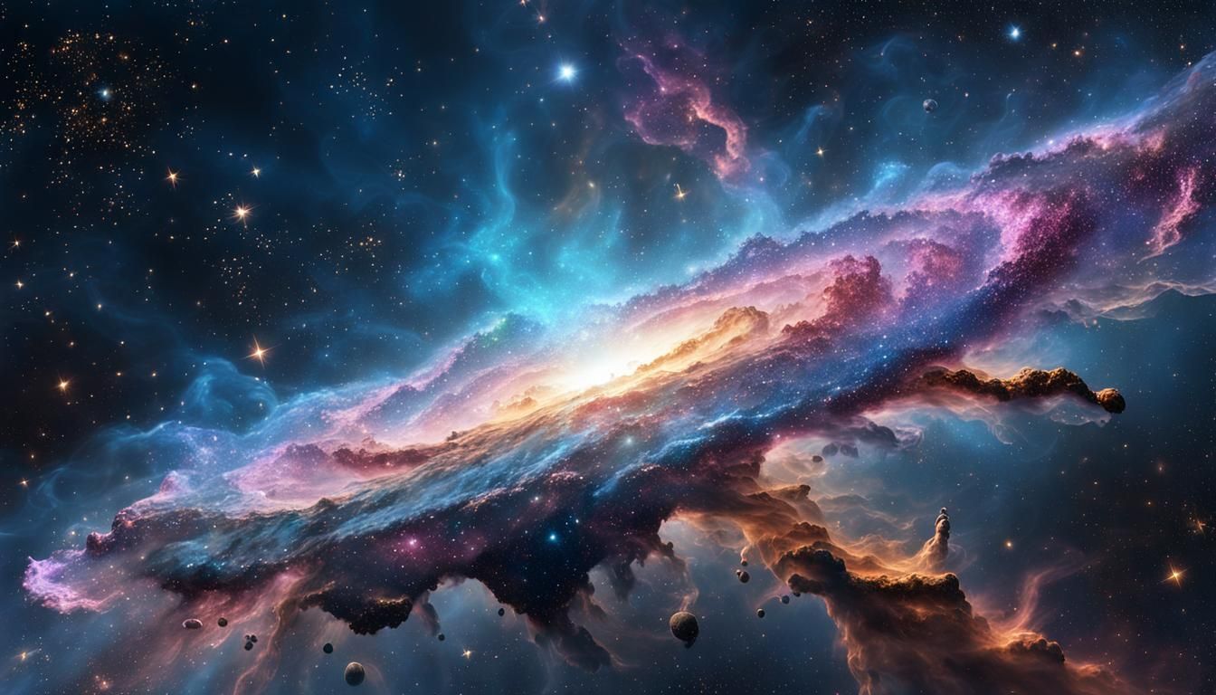 Glittering Space Nebula in Photo-Realism Style