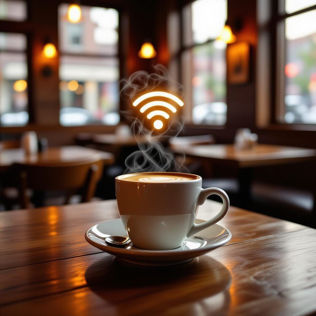 Cozy Gastropub Interior With Warm Light and Coffee