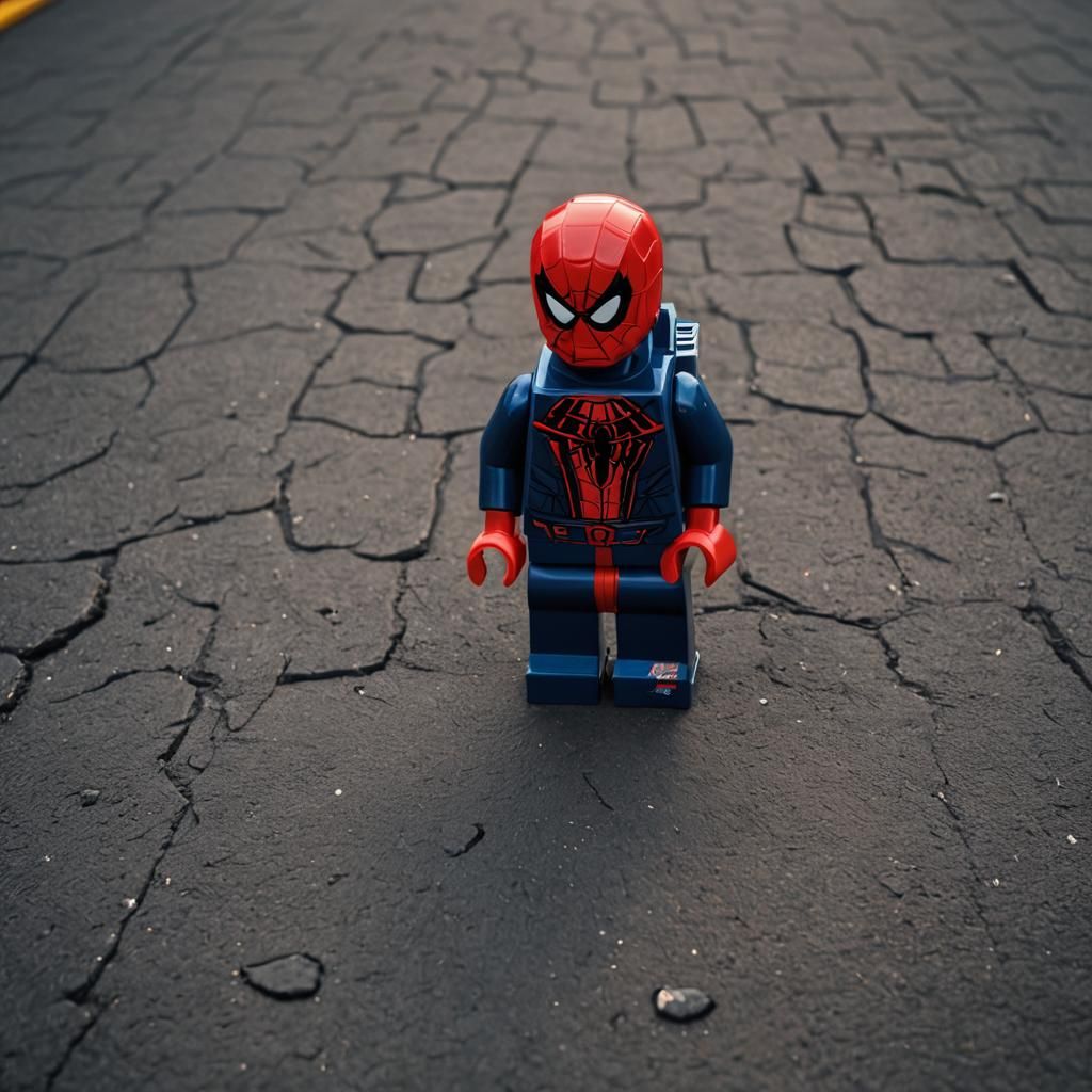 Spider-Man as Red Bull F1 Driver in Lego Car