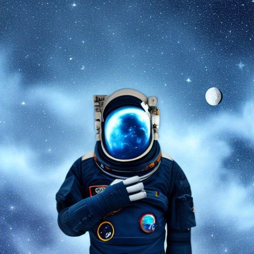 Astronaut and Wolf in Space, 8K HD