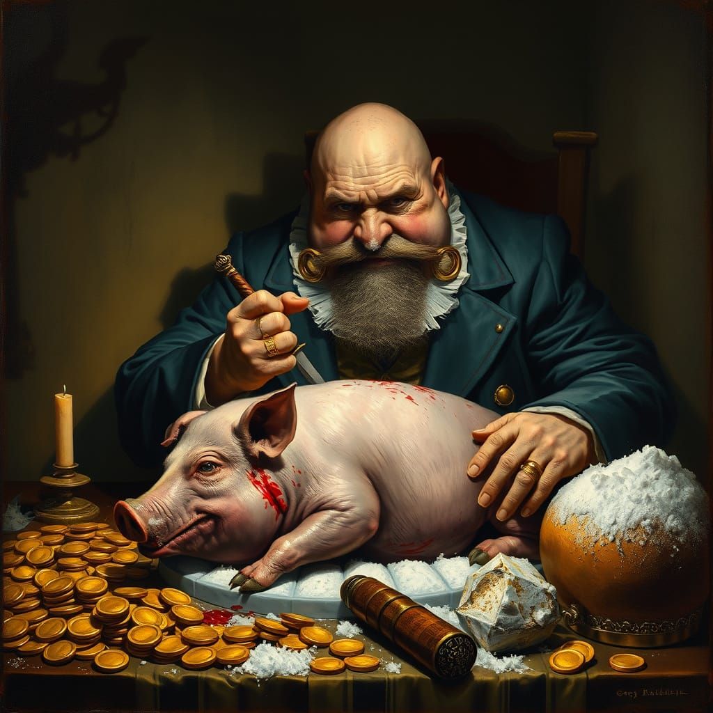 Sinister Victorian Gentleman Devours Wealth