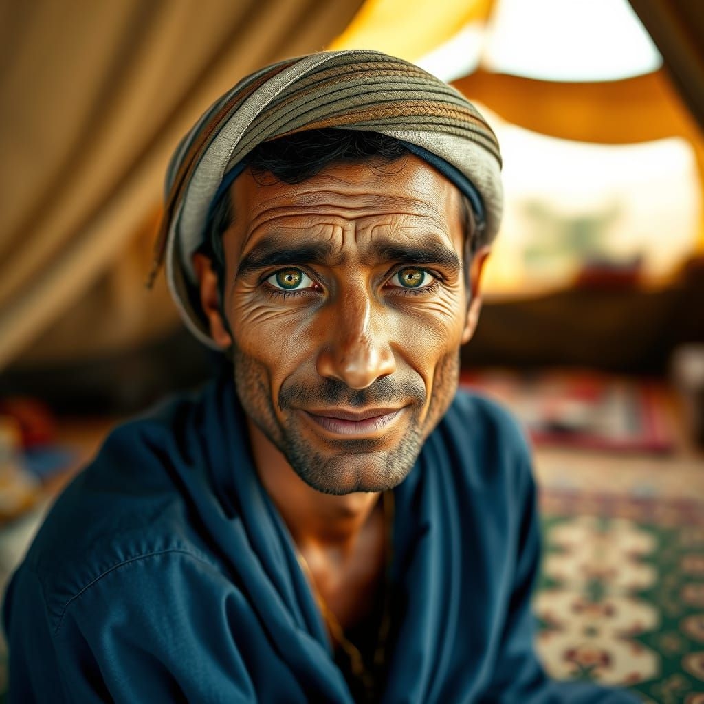 Striking Portrait of a Tuareg Man in Traditional Dress