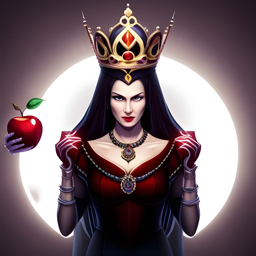 Wicked Queen with Poisoned Apple, Hyperdetailed Render