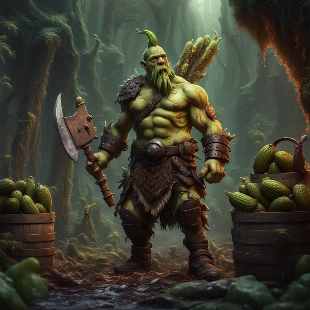 Intricate Pickle Barbarian Concept Art