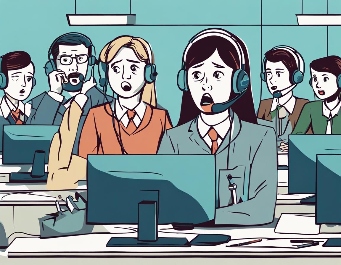 Unhappy New Hire Cartoon at Call Center