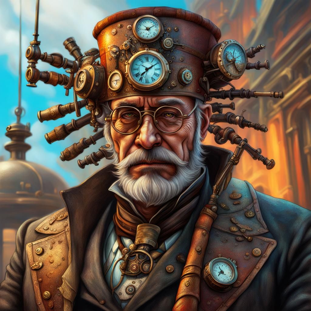 Steampunk Psychiatrist Counseling Session: Hyperrealistic Ar...