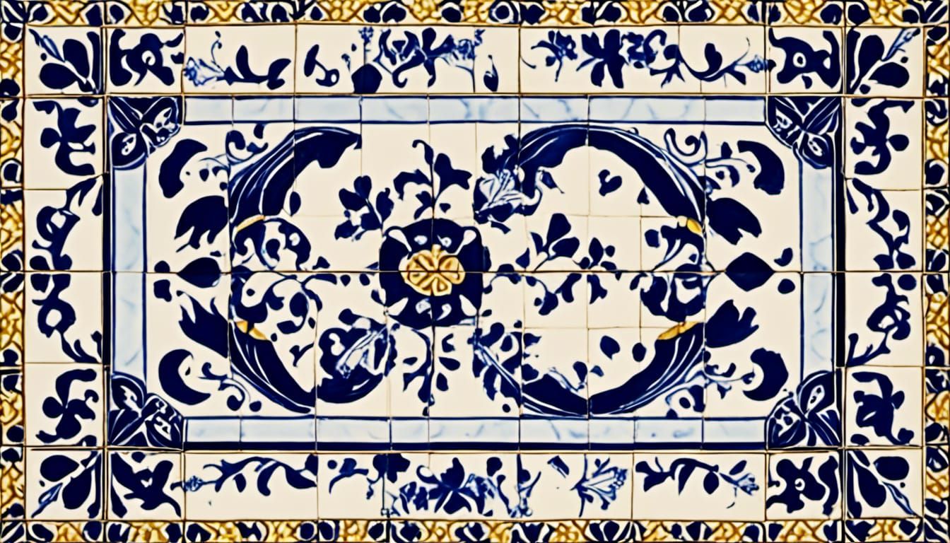 Hyper-Realistic Azulejo Tile Pattern