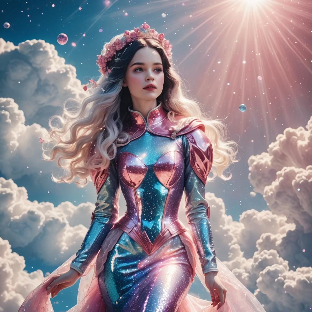 Snow White as Space Mermaid in Cosmic Scene