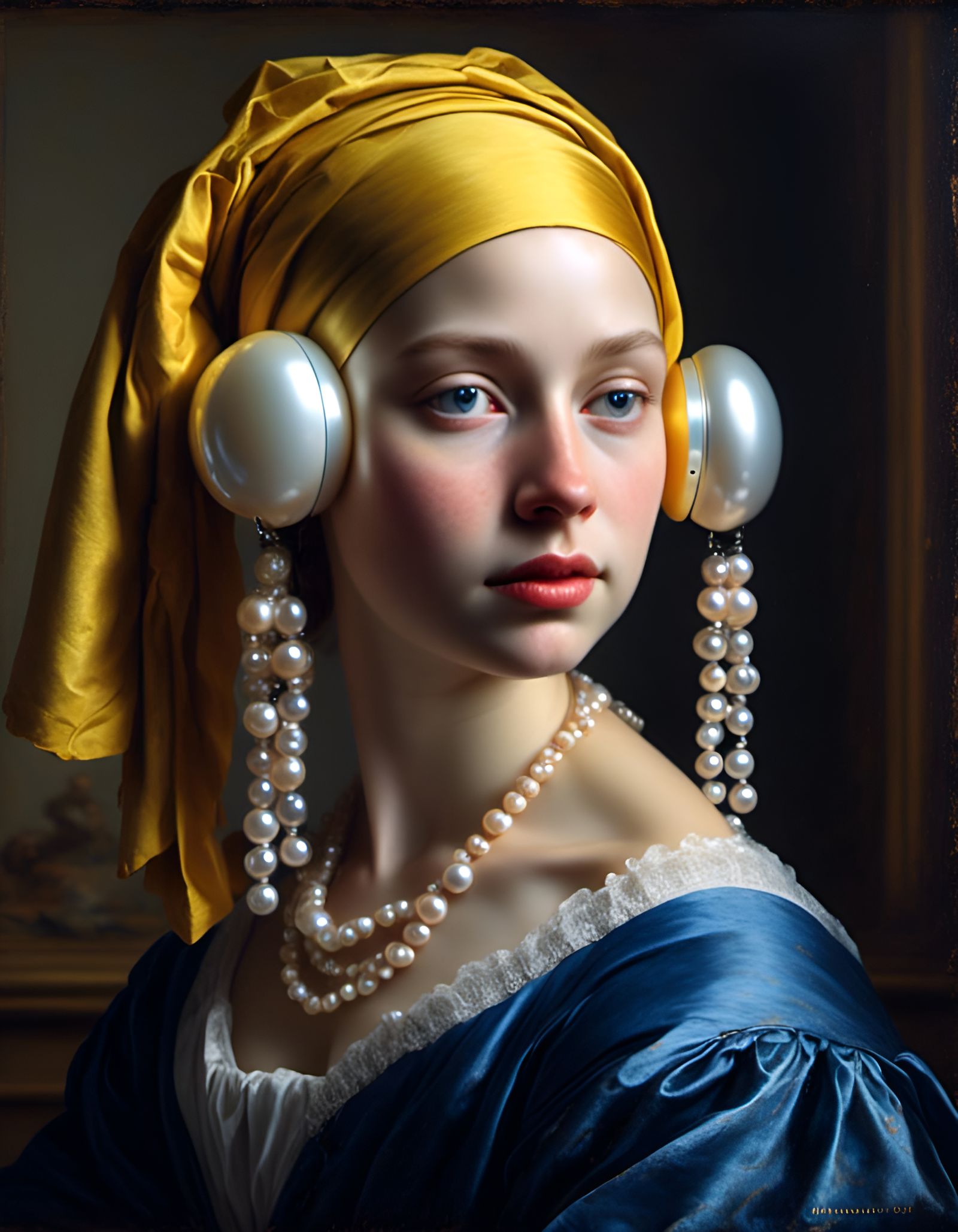 Girl with Pearl Earring in Vermeer Style