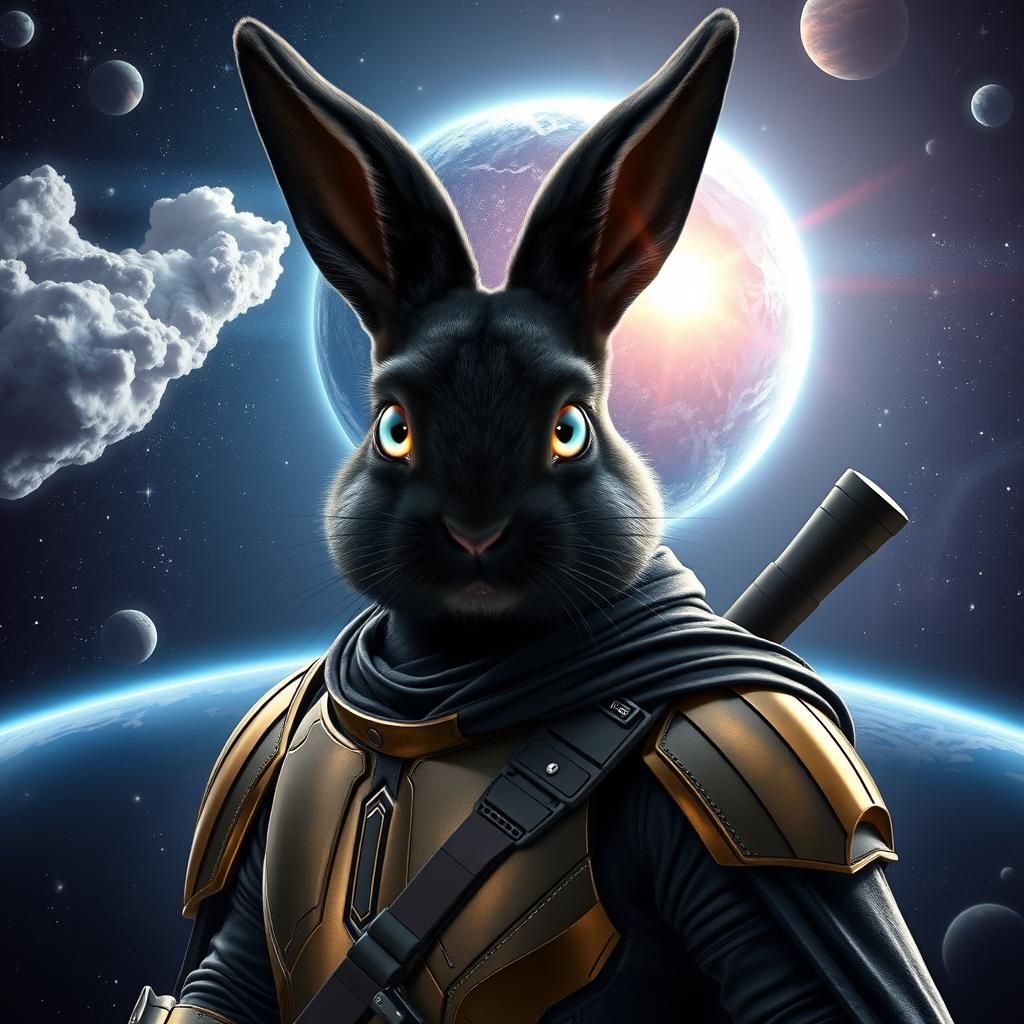 Black Rabbit Bounty Hunter in Sci-Fi Armor