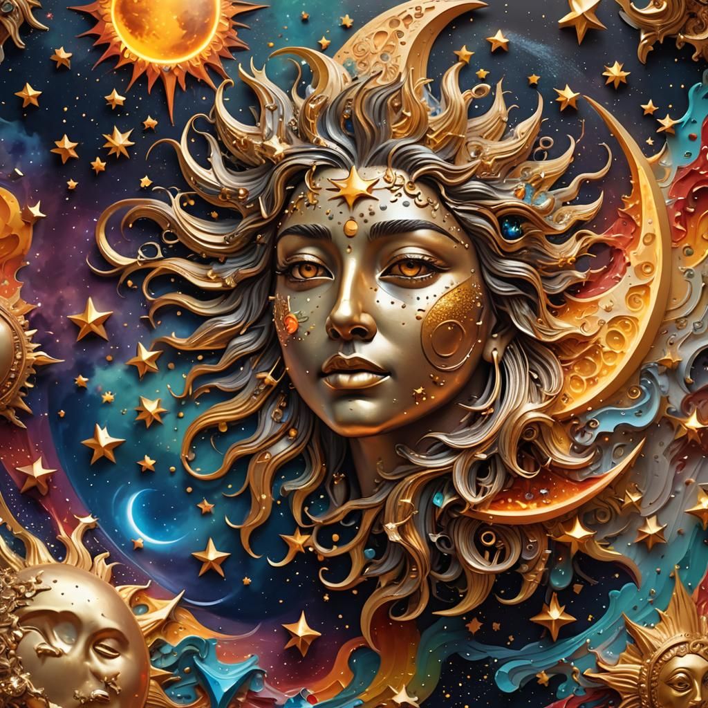 Celestial Woman with Sun, Moon, and Stars