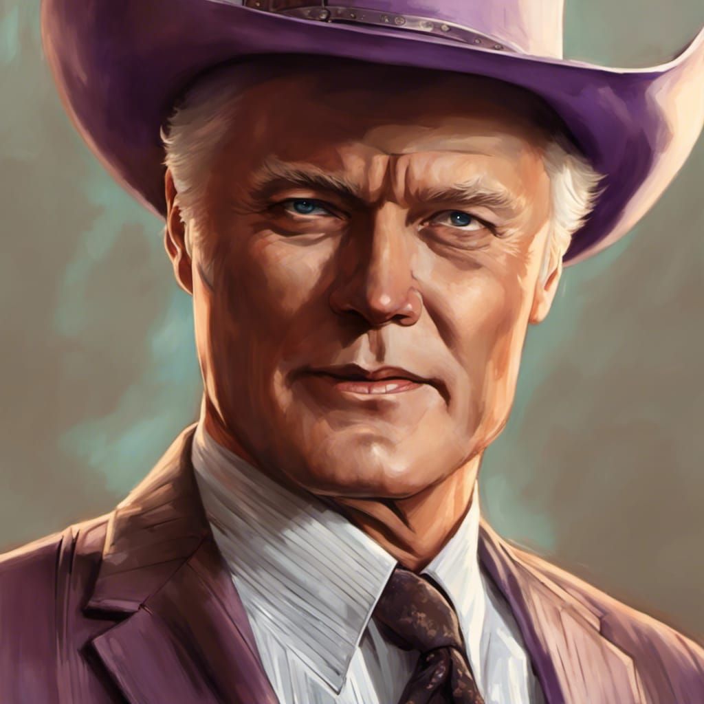 Portrait painting - Larry Hagman as JR Ewing