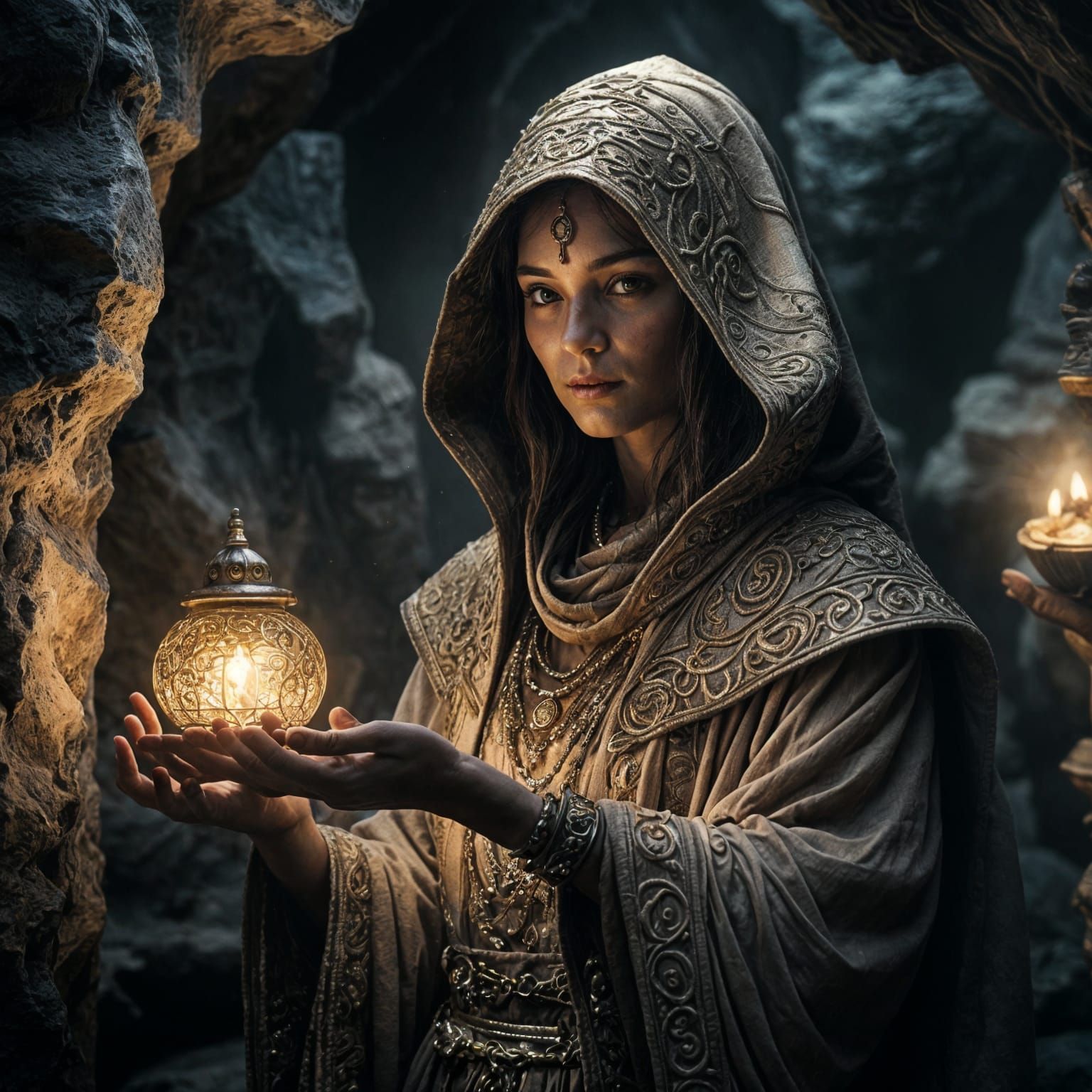 Genie Warlock Emerges from Magic Lamp