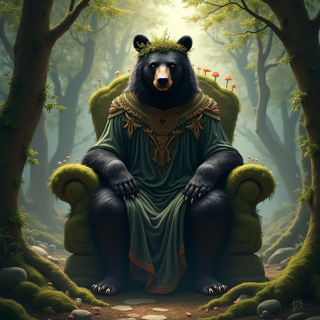 Enchanted Black Bear King in Forest Grove