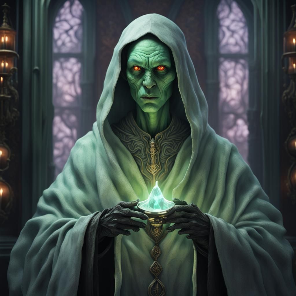 Githzerai Face Portrait in Dark Fantasy Style