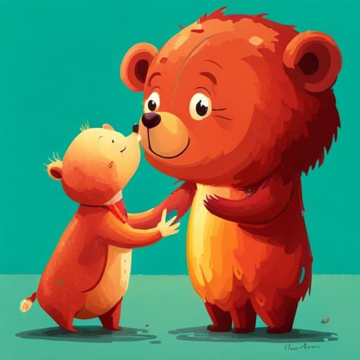 Supercute Toddlers' Enchanting Bear Hug: HD Photography