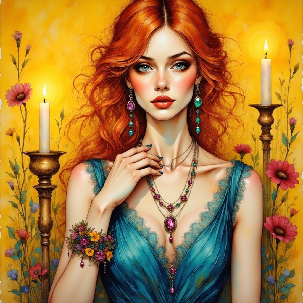 Glamorous Portrait in Vibrant Colors