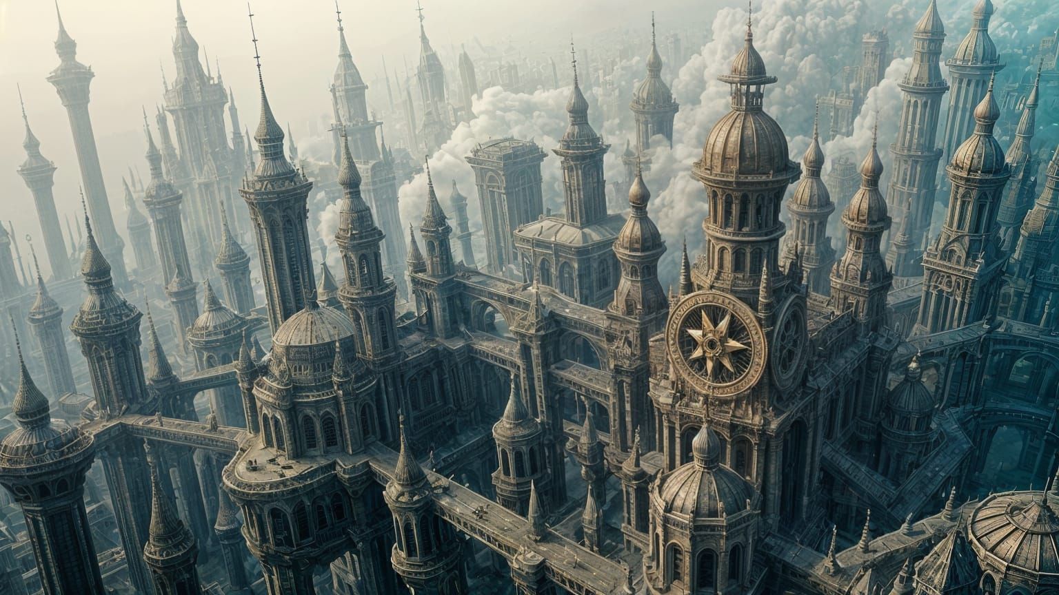 Submerged Metropolis in Industrial Fantasy