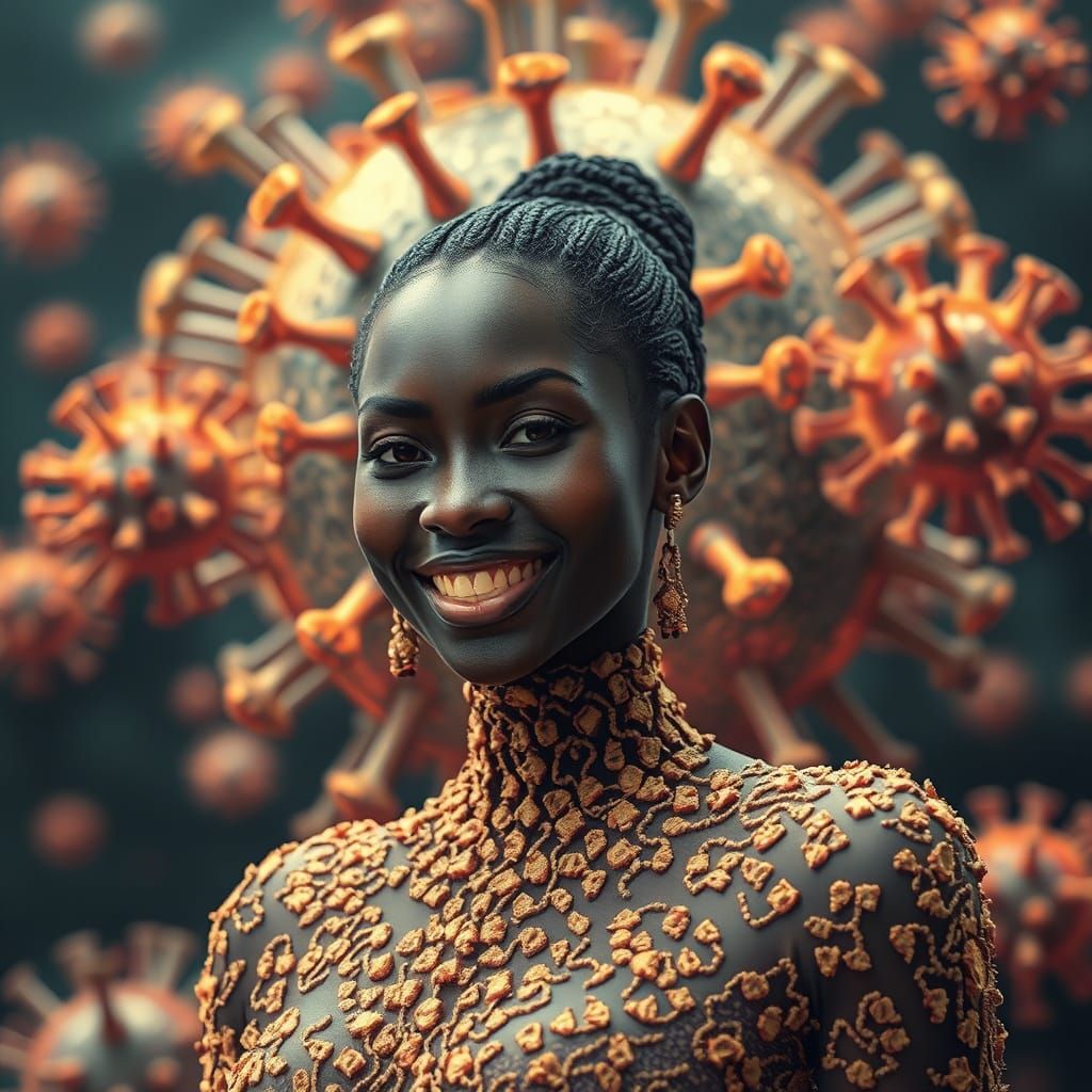 Viral Dress: Futuristic Microbiological Portrait