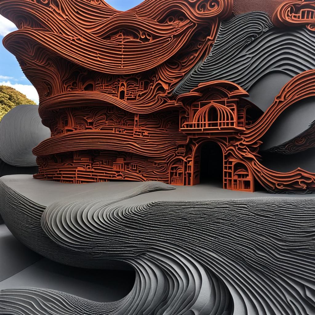 Grumpy Origami Collage in Surreal Style