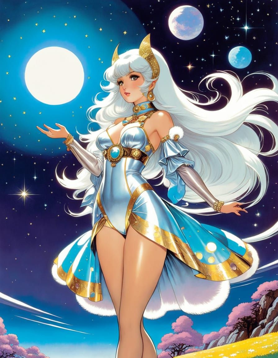 contrasting, early 1970s, starched